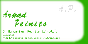 arpad peinits business card